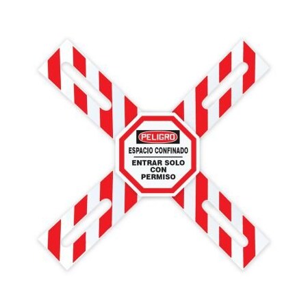 OSHA DANGER MANWAY CROSS BARRIER SHCXB631